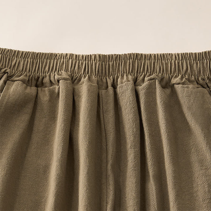 Buddha Stones Sommerliche Retro-Caprihose mit Spitzen-Patchwork-Design, hohem Bund und Taschen - image 16