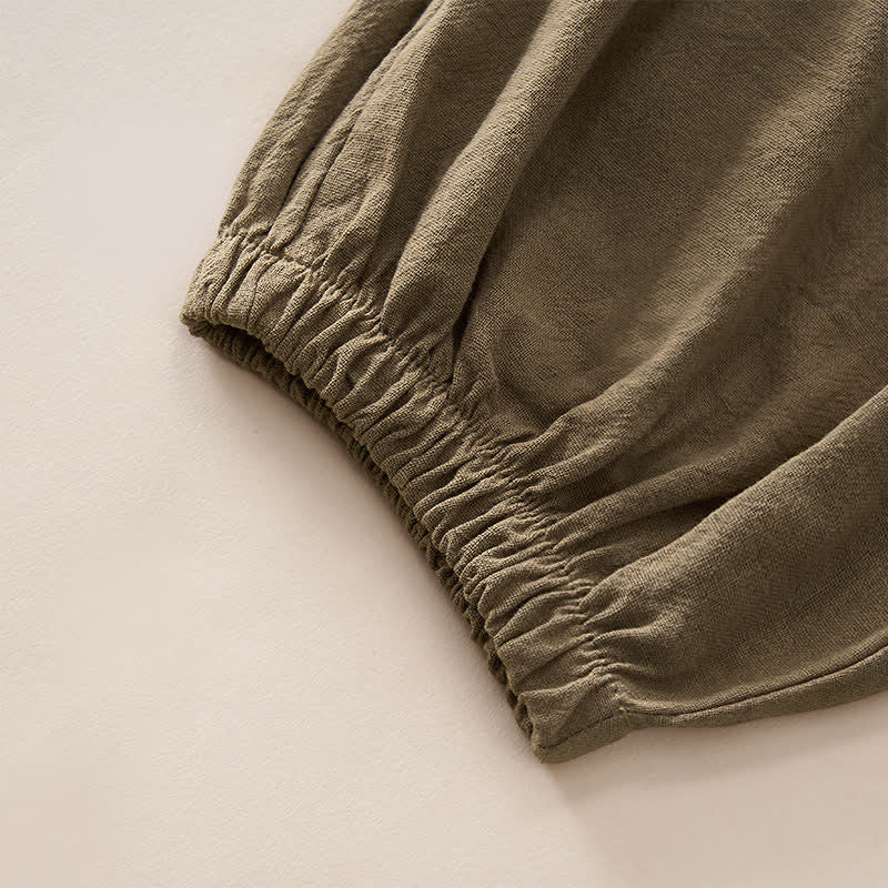 Buddha Stones Sommerliche Retro-Caprihose mit Spitzen-Patchwork-Design, hohem Bund und Taschen - image 19