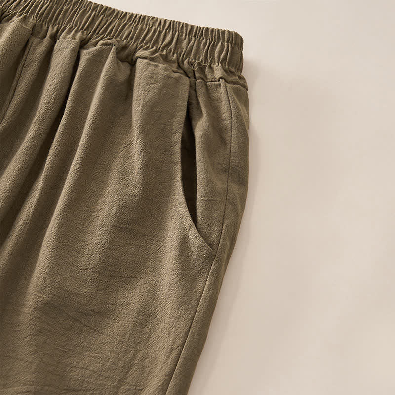 Buddha Stones Sommerliche Retro-Caprihose mit Spitzen-Patchwork-Design, hohem Bund und Taschen - image 17