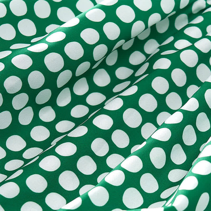 Buddha Stones Elegantes Sommerkleid in A-Linie mit Polka-Dots, Rüschensaum, kurzen Ärmeln und knielang - image 28