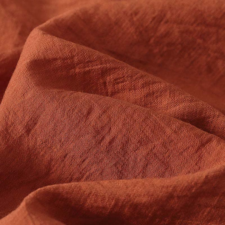 Buddha Stones Frühlingshaftes, besticktes Baumwoll-Kurzarmhemd für Damen mit halben Knöpfen und halben Knöpfen - image 4