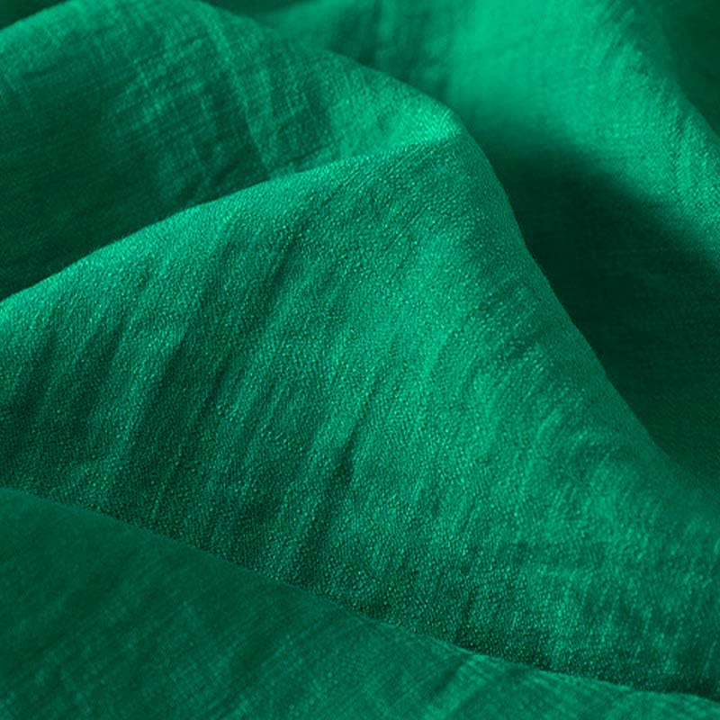 Buddha Stones Frühlingshaftes, besticktes Baumwoll-Kurzarmhemd für Damen mit halben Knöpfen und halben Knöpfen - image 19