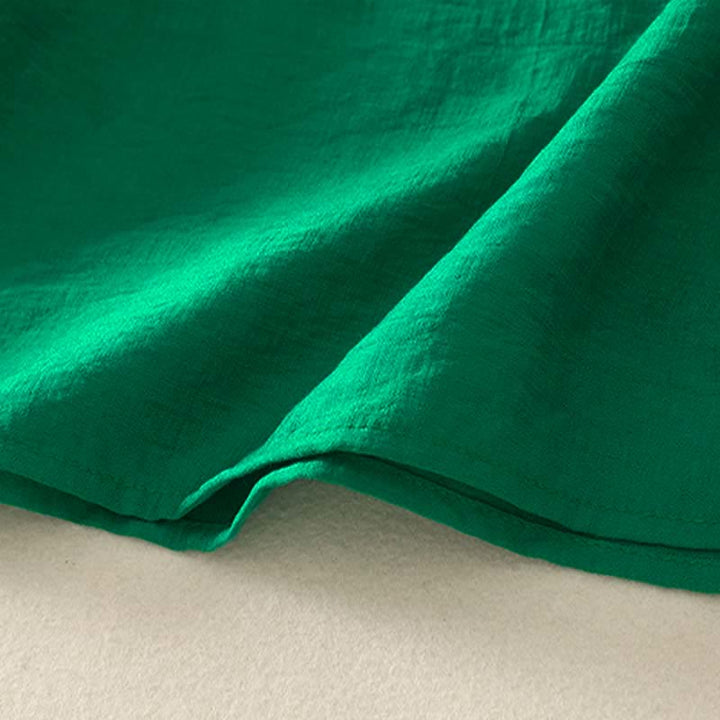 Buddha Stones Frühlingshaftes, besticktes Baumwoll-Kurzarmhemd für Damen mit halben Knöpfen und halben Knöpfen - image 18