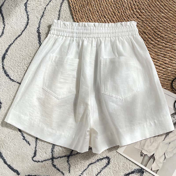 Buddha Stones Sommerliche Damen-Shorts mit Kordelzug, Rüschen, elastischem Bund und Taschen - image 14