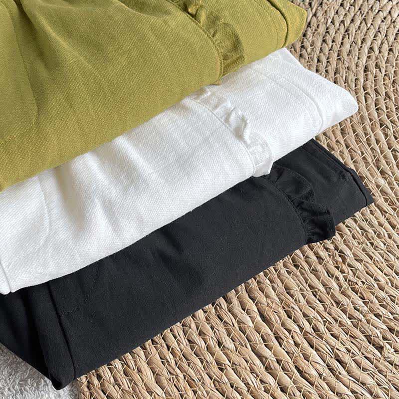 Buddha Stones Sommerliche Damen-Shorts mit Kordelzug, Rüschen, elastischem Bund und Taschen - image 31