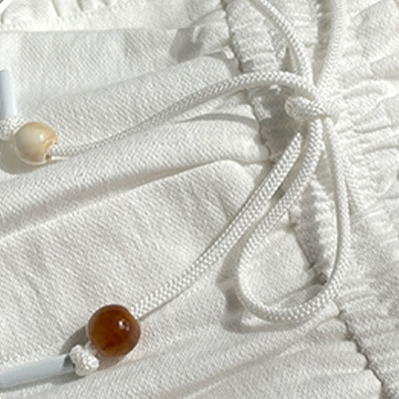 Buddha Stones Sommerliche Damen-Shorts mit Kordelzug, Rüschen, elastischem Bund und Taschen - image 18