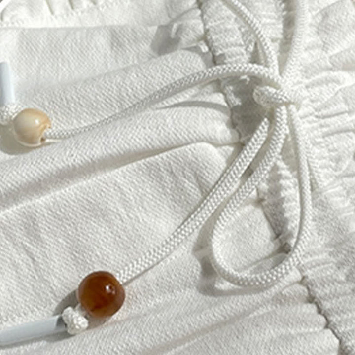 Buddha Stones Sommerliche Damen-Shorts mit Kordelzug, Rüschen, elastischem Bund und Taschen - image 18