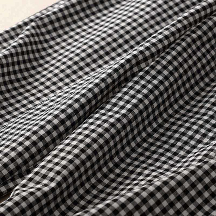 Buddha Stones Sommerliche karierte, knöchellange Damenhose mit elastischem Bund und Taschen - image 11