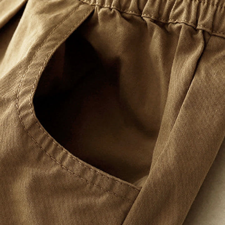 Buddha Stones Sommerliche Damen-Halbhose aus Baumwolle mit elastischem Bund und Taschen - image 4