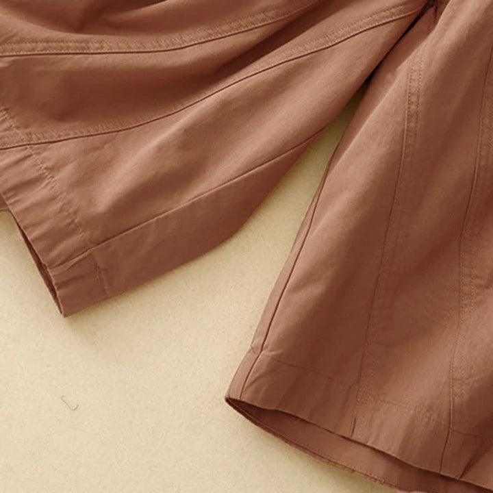 Buddha Stones Sommerliche Damen-Halbhose aus Baumwolle mit elastischem Bund und Taschen - image 18