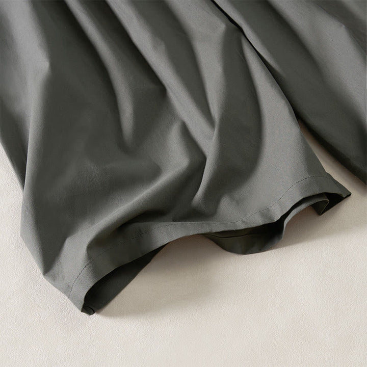 Buddha Stones Sommerliche, plissierte Damenhose mit elastischem Bund, kurzem Bein und Taschen - image 13
