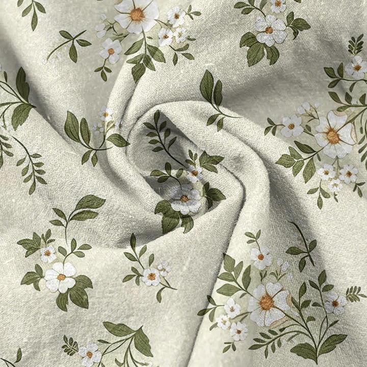 Buddha Stones Damenhose aus reiner Baumwolle mit zartem Blumenmuster, elastischem Bund und Taschen - image 5