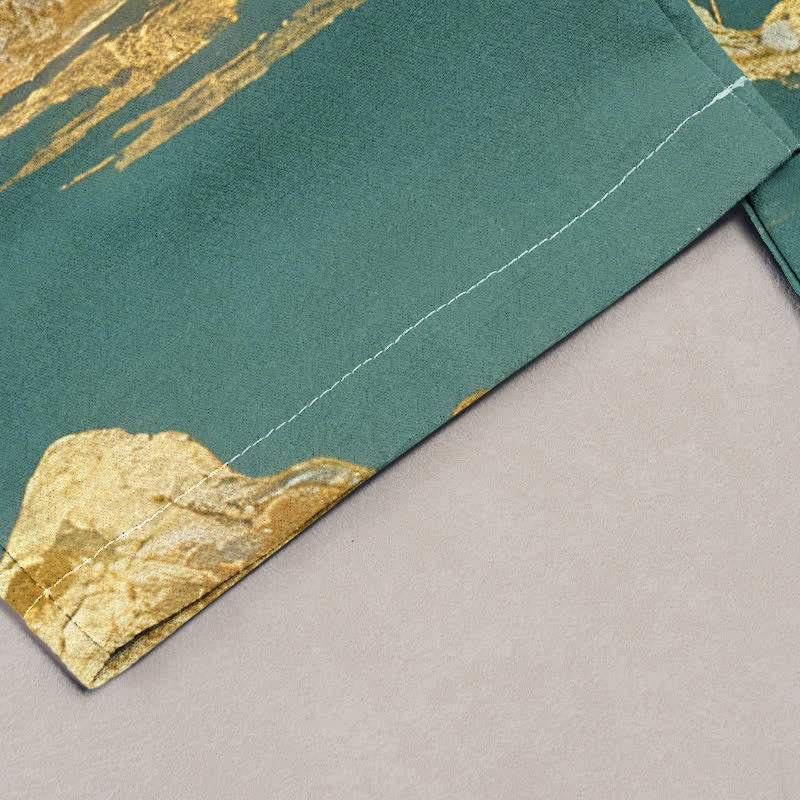 Buddha Stones Baumwollhose für Damen mit Bergmond- und Schmetterlingsmuster, elastischem Bund und Taschen - image 1