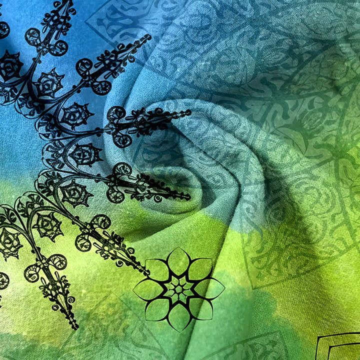 Buddha Stones Damenhose aus Baumwolle mit Mandala-Print, Farbverlauf und elastischem Bund, Taschen - image 2