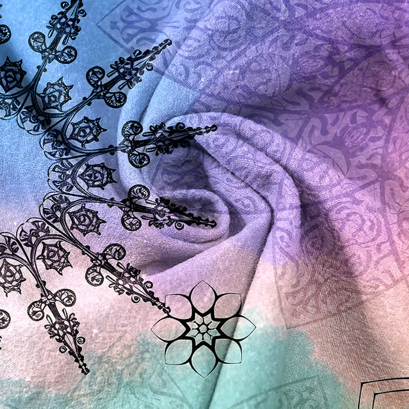 Buddha Stones Damenhose aus Baumwolle mit Mandala-Print, Farbverlauf und elastischem Bund, Taschen - image 8