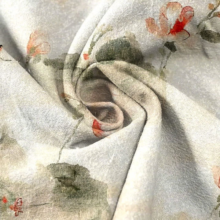 Buddha Stones Damenhose aus reiner Baumwolle mit Schmetterlings- und Blumenmuster und Taschen - image 2