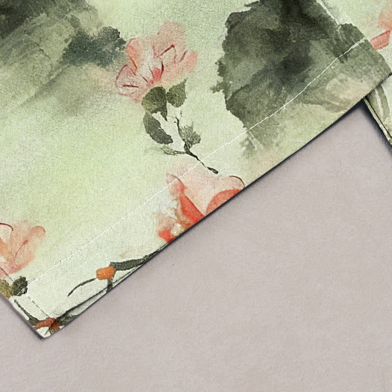 Buddha Stones Damenhose aus reiner Baumwolle mit Schmetterlings- und Blumenmuster und Taschen - image 4