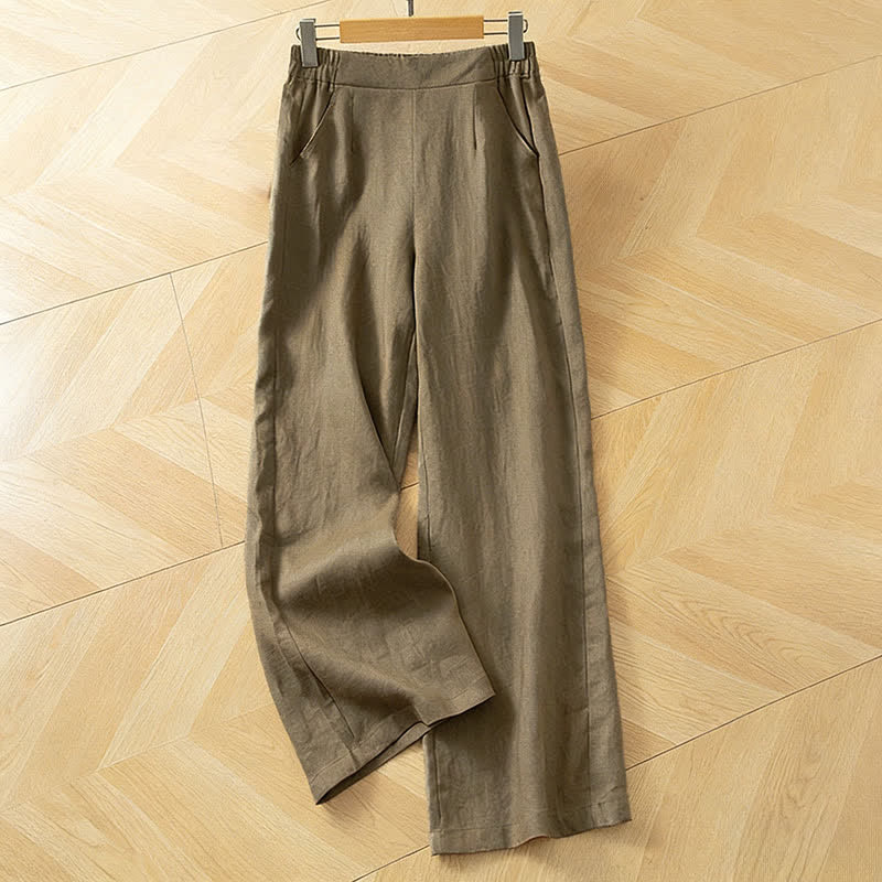 Buddha Stones Damen-Frühlingshose mit hohem elastischem Bund, weitem Bein und Seitentaschen - Dunkelgoldenrod - US 8-10, UK/AU 12-14, EU 40-42 (2XL) - image 0