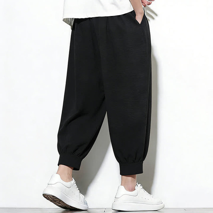 Buddha Stones Frühlingsfarbene Herren-Haremshose mit Kordelzug und elastischem Design - image 26