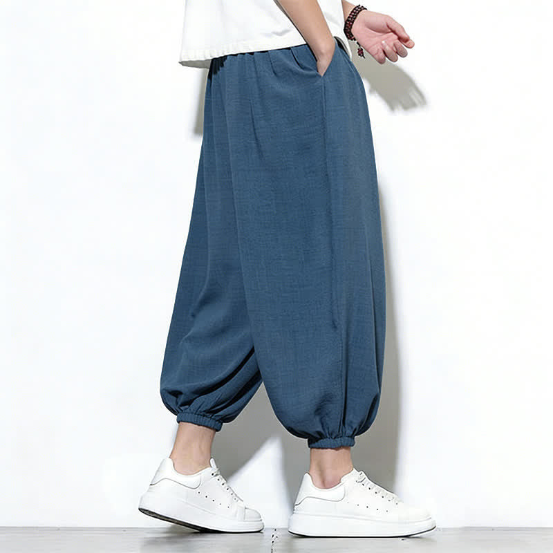 Buddha Stones Frühlingsfarbene Herren-Haremshose mit Kordelzug und elastischem Design - image 38