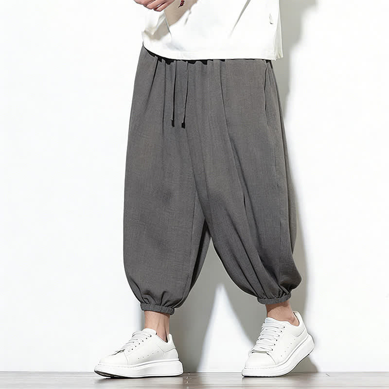 Buddha Stones Frühlingsfarbene Herren-Haremshose mit Kordelzug und elastischem Design - image 13