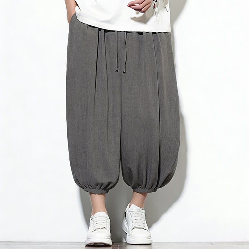 Buddha Stones Frühlingsfarbene Herren-Haremshose mit Kordelzug und elastischem Design - image 11