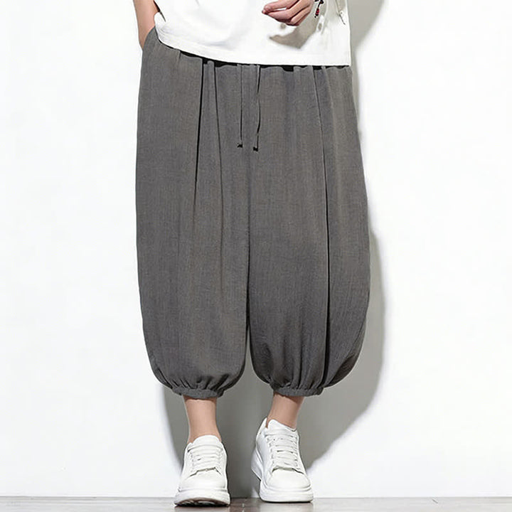 Buddha Stones Frühlingsfarbene Herren-Haremshose mit Kordelzug und elastischem Design - image 12