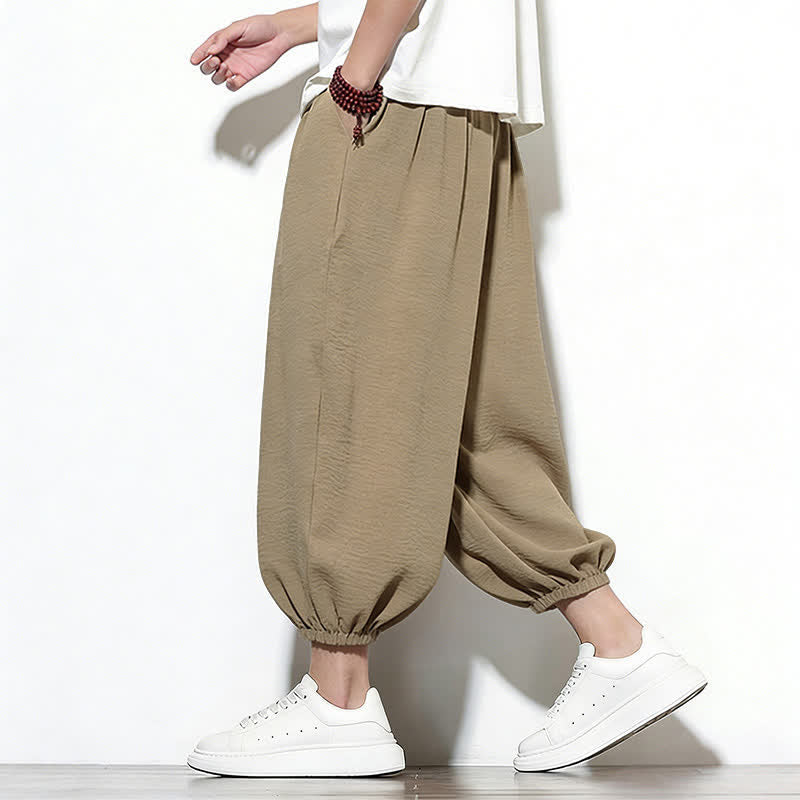 Buddha Stones Frühlingsfarbene Herren-Haremshose mit Kordelzug und elastischem Design - image 30