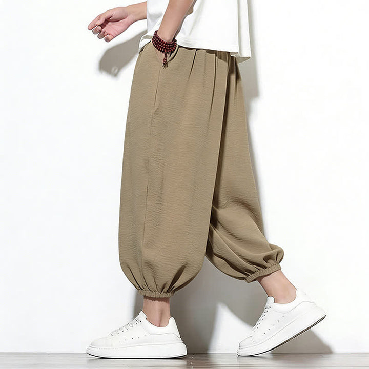 Buddha Stones Frühlingsfarbene Herren-Haremshose mit Kordelzug und elastischem Design - image 30