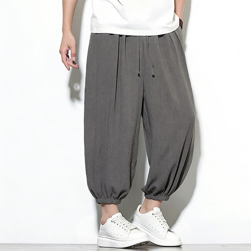 Buddha Stones Frühlingsfarbene Herren-Haremshose mit Kordelzug und elastischem Design - image 17