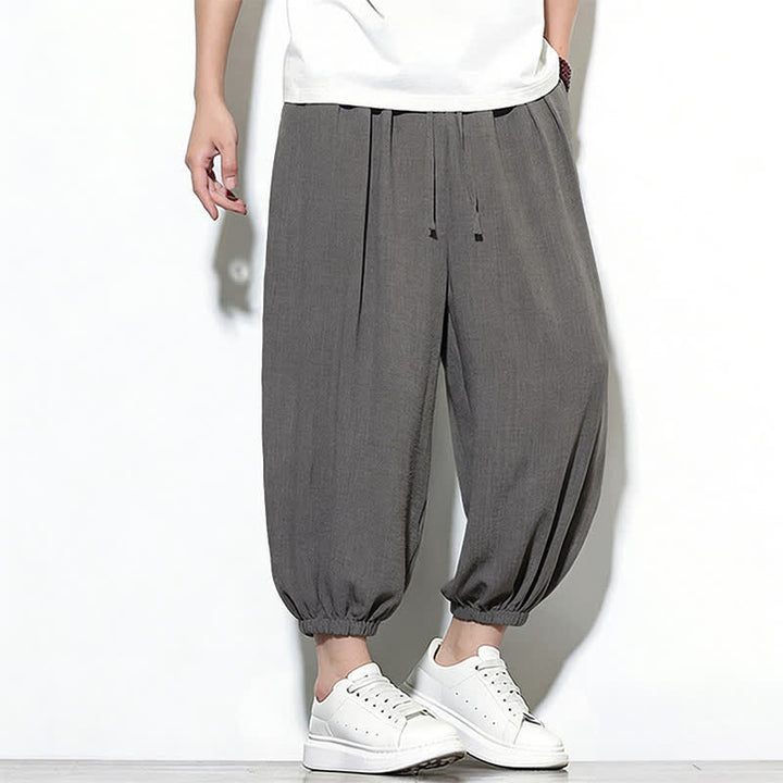 Buddha Stones Frühlingsfarbene Herren-Haremshose mit Kordelzug und elastischem Design - image 17