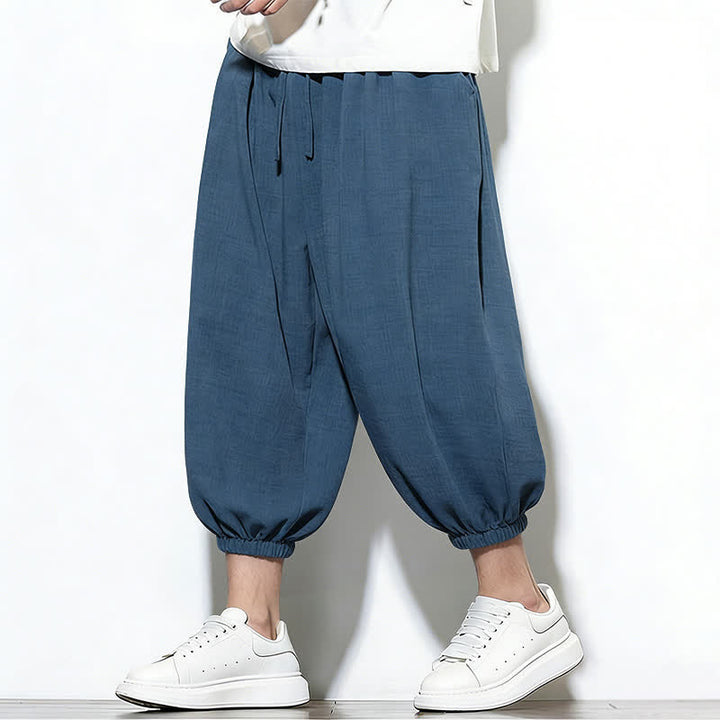 Buddha Stones Frühlingsfarbene Herren-Haremshose mit Kordelzug und elastischem Design - image 41