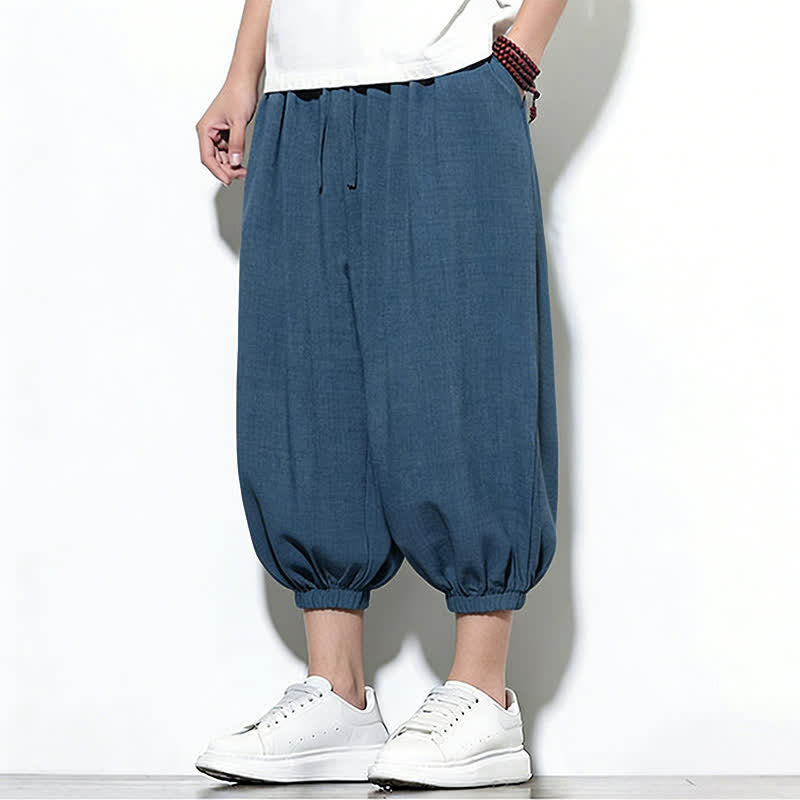 Buddha Stones Frühlingsfarbene Herren-Haremshose mit Kordelzug und elastischem Design - image 43