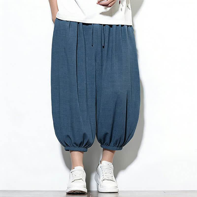 Buddha Stones Frühlingsfarbene Herren-Haremshose mit Kordelzug und elastischem Design - image 39