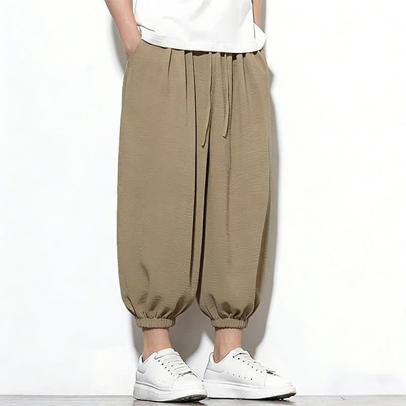 Buddha Stones Frühlingsfarbene Herren-Haremshose mit Kordelzug und elastischem Design - image 36