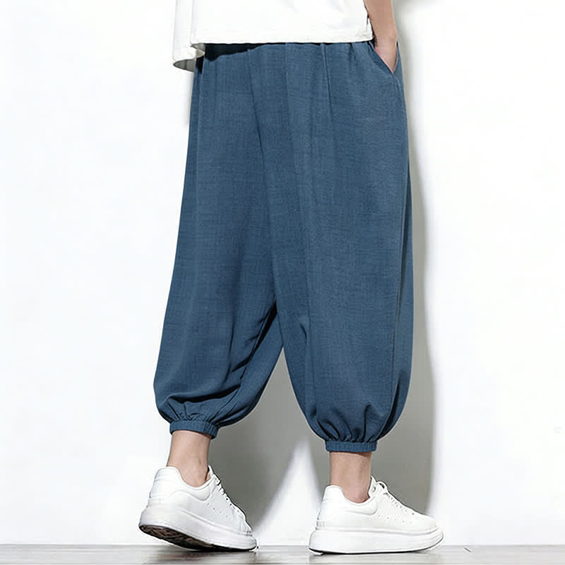 Buddha Stones Frühlingsfarbene Herren-Haremshose mit Kordelzug und elastischem Design - image 42