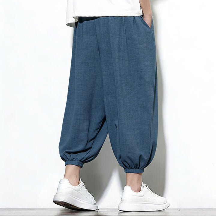 Buddha Stones Frühlingsfarbene Herren-Haremshose mit Kordelzug und elastischem Design - image 42