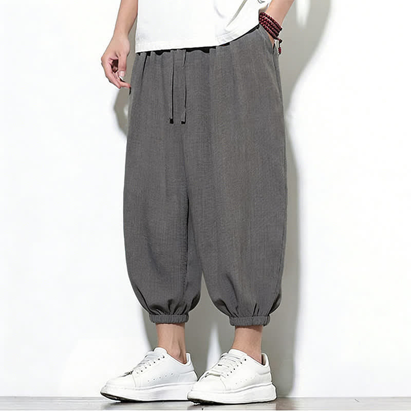 Buddha Stones Frühlingsfarbene Herren-Haremshose mit Kordelzug und elastischem Design - image 10