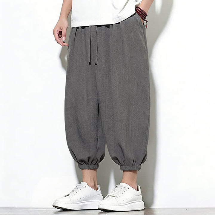 Buddha Stones Frühlingsfarbene Herren-Haremshose mit Kordelzug und elastischem Design - image 10