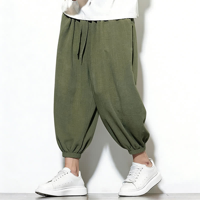 Buddha Stones Frühlingsfarbene Herren-Haremshose mit Kordelzug und elastischem Design - image 7