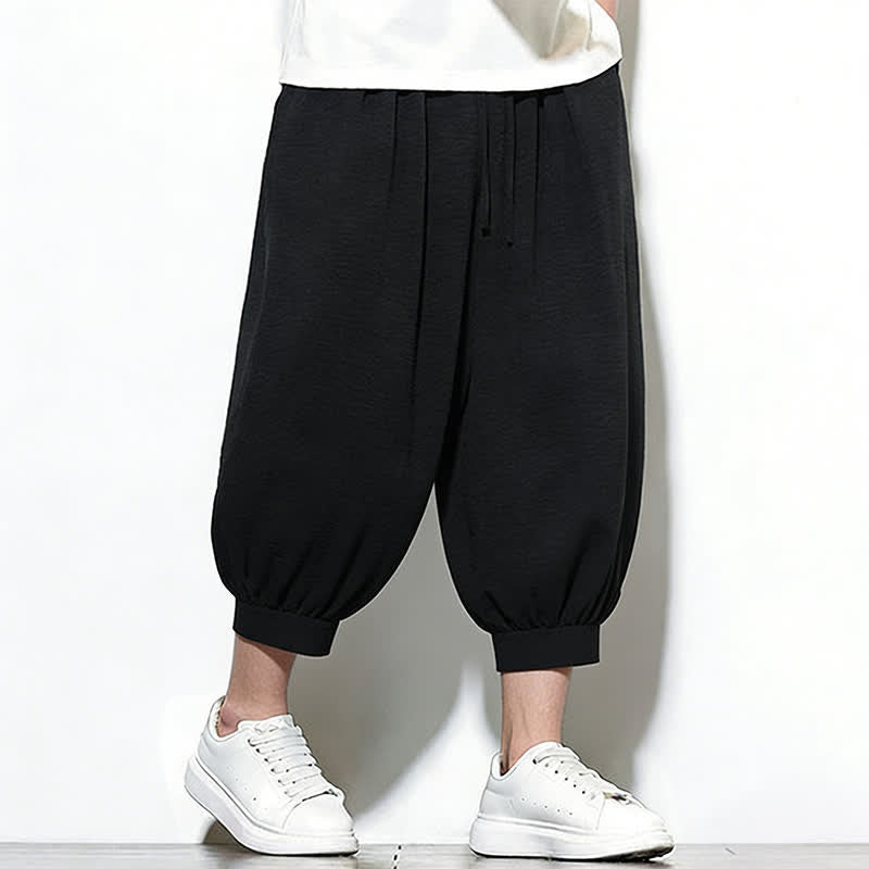 Buddha Stones Frühlingsfarbene Herren-Haremshose mit Kordelzug und elastischem Design - image 25