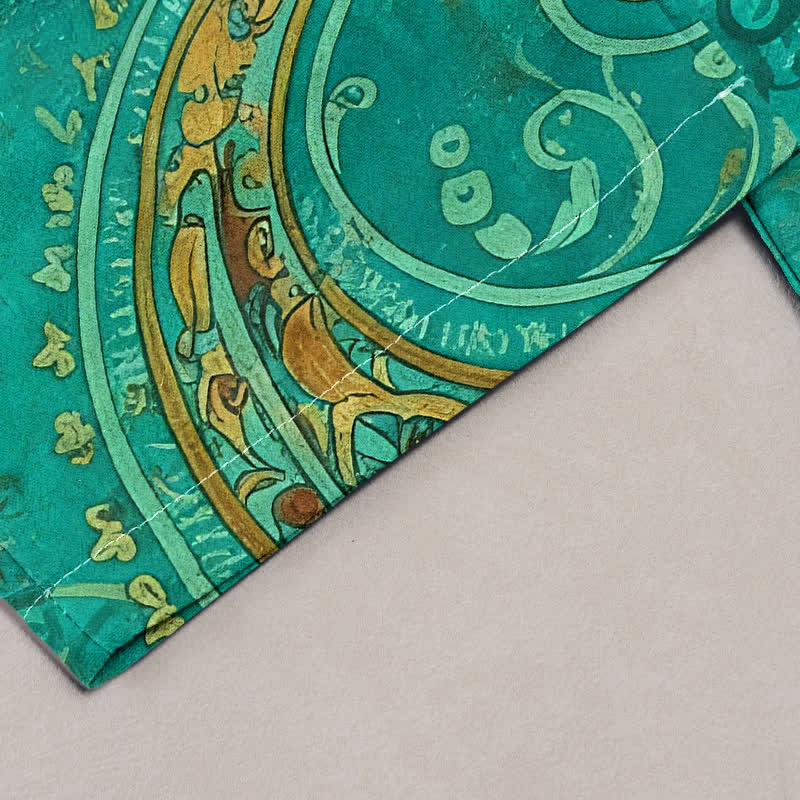 Buddha Stones Damenhose aus Baumwolle mit Paisley-Mandala-Muster, elastischem Bund und Taschen - image 1