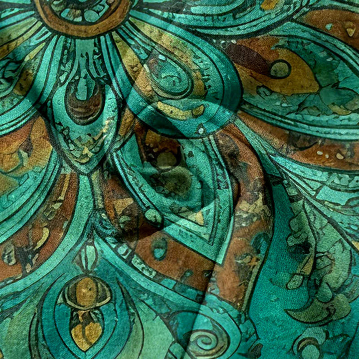 Buddha Stones Damenhose aus Baumwolle mit Paisley-Mandala-Muster, elastischem Bund und Taschen - image 2