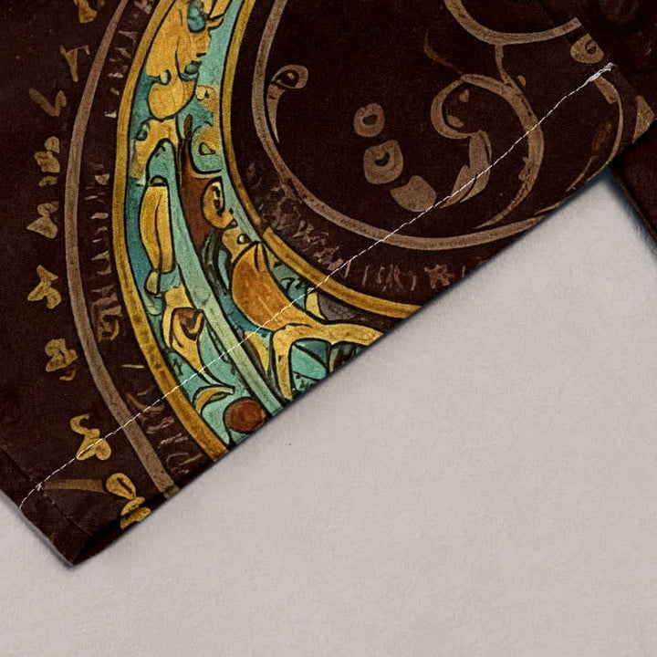 Buddha Stones Damenhose aus Baumwolle mit Paisley-Mandala-Muster, elastischem Bund und Taschen - image 4