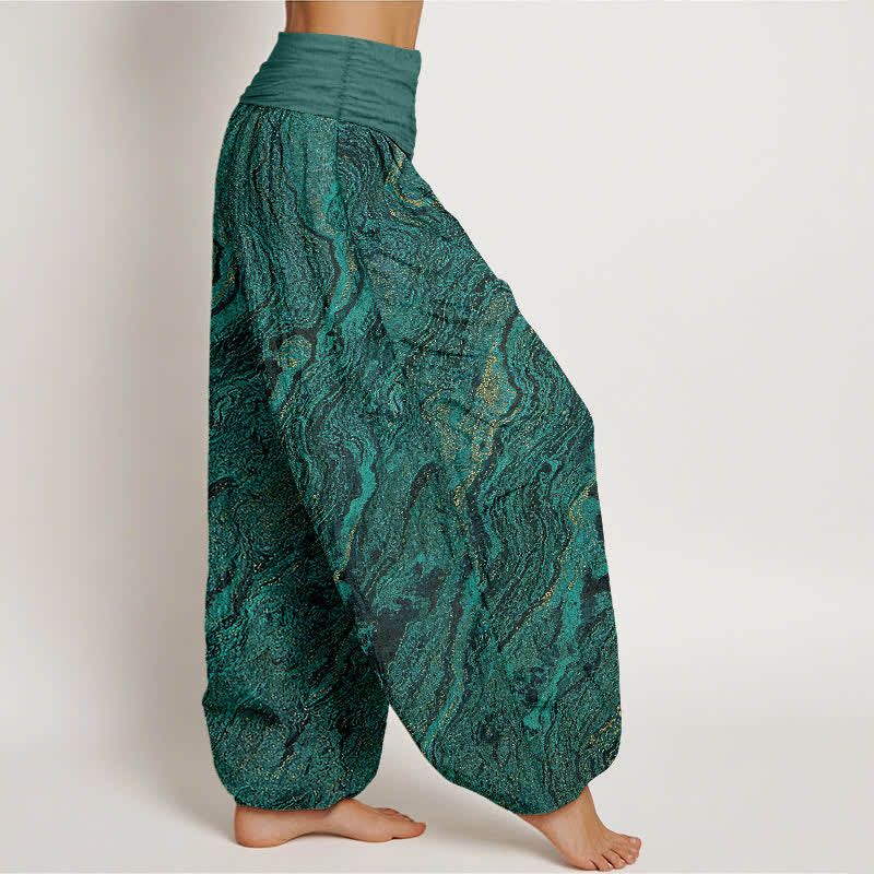 Buddha Stones Ripple Damen-Haremshose aus reiner Baumwolle mit hohem elastischem Bund - image 2