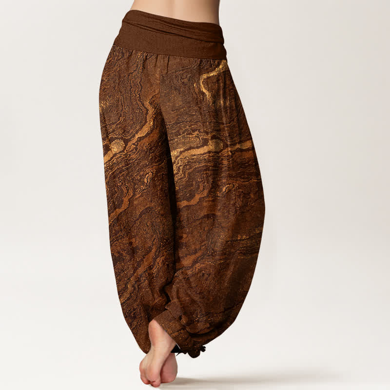 Buddha Stones Ripple Damen-Haremshose aus reiner Baumwolle mit hohem elastischem Bund - image 6