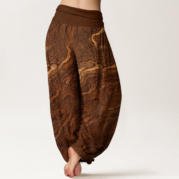 Buddha Stones Ripple Damen-Haremshose aus reiner Baumwolle mit hohem elastischem Bund - image 6