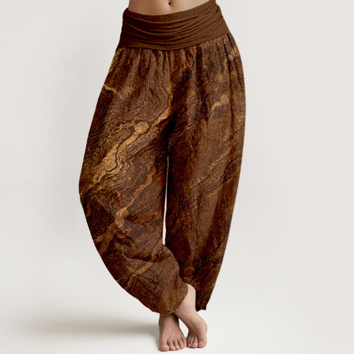 Buddha Stones Ripple Damen-Haremshose aus reiner Baumwolle mit hohem elastischem Bund - Sienna - US16, UK/AU20, EU48 (3XL) - image 5