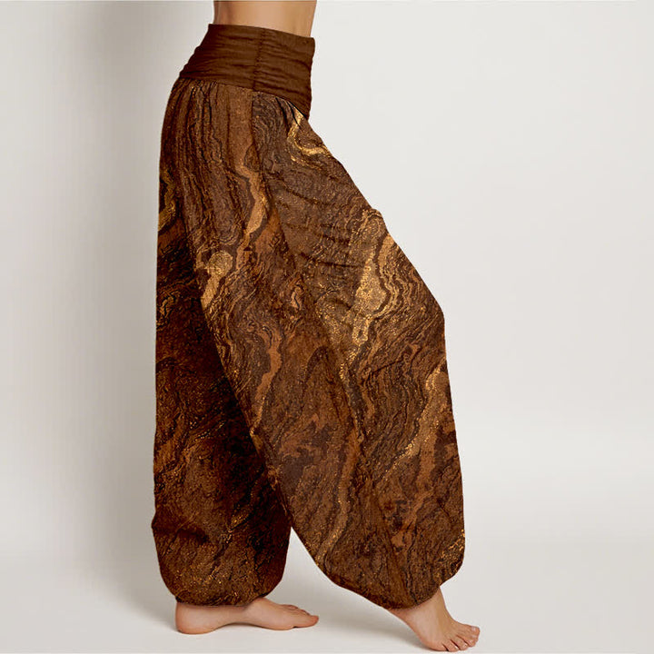 Buddha Stones Ripple Damen-Haremshose aus reiner Baumwolle mit hohem elastischem Bund - image 7