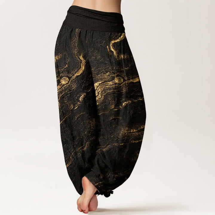 Buddha Stones Ripple Damen-Haremshose aus reiner Baumwolle mit hohem elastischem Bund - image 9